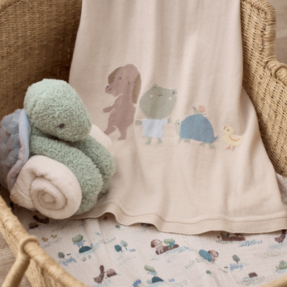 Elegant Cotton Handmade Baby Blankets - Elms Green