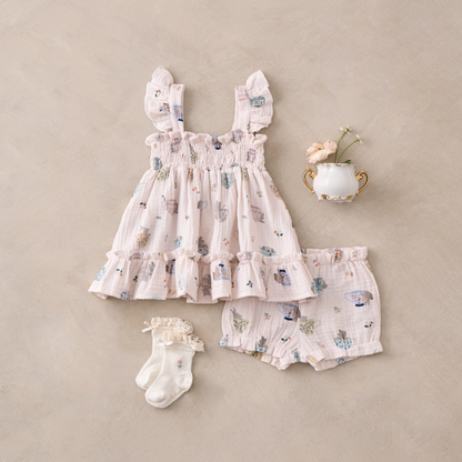 smocked tea party dress Dress, Tea Party Print / 4