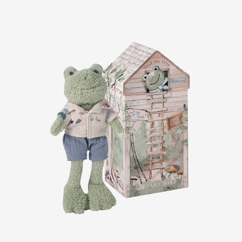 Fred the Frog Boxed Plush Rattle Toy
