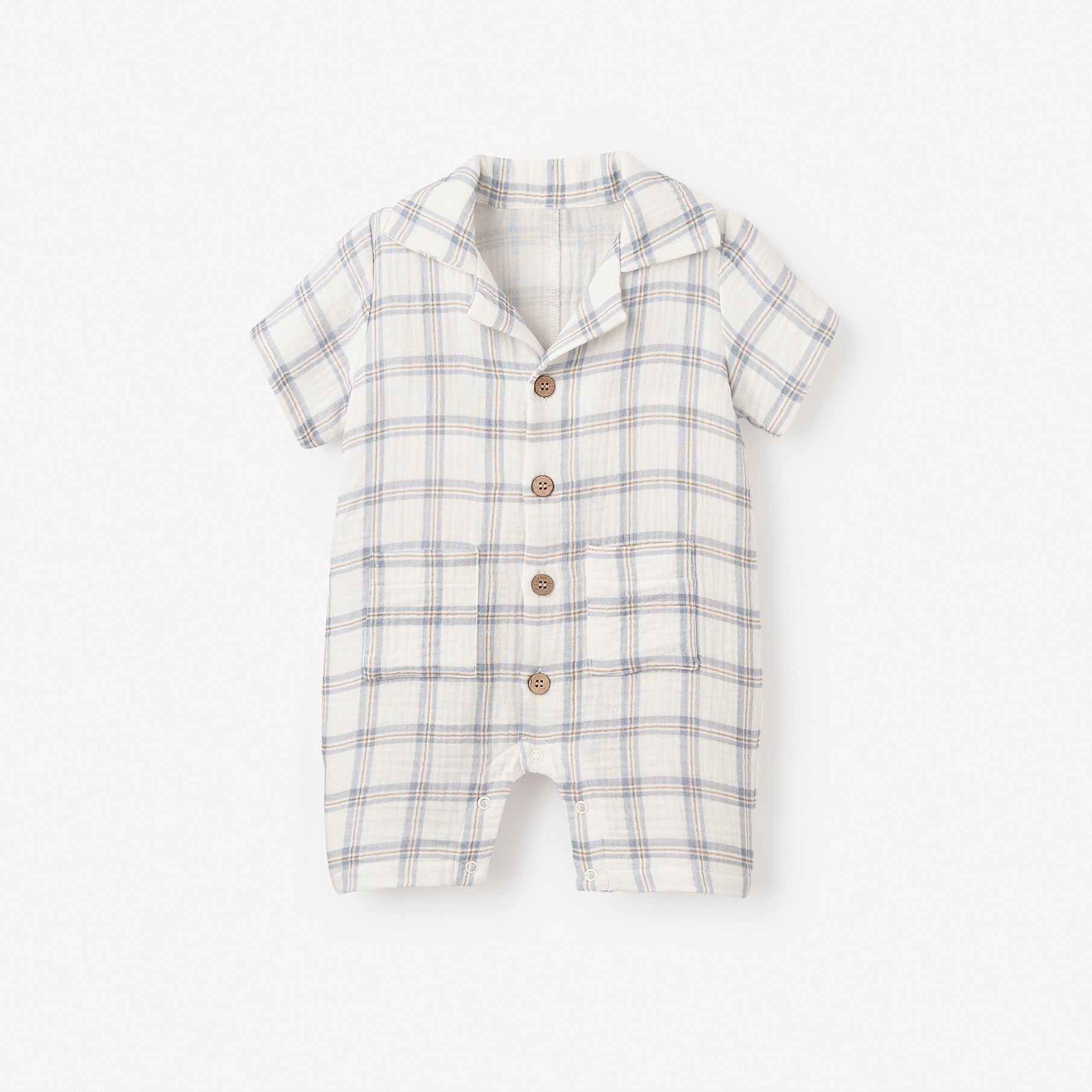 Plaid Organic Muslin Shortall – Elegant Baby