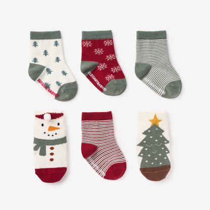 Holiday Non-Slip Baby Socks- 6PK