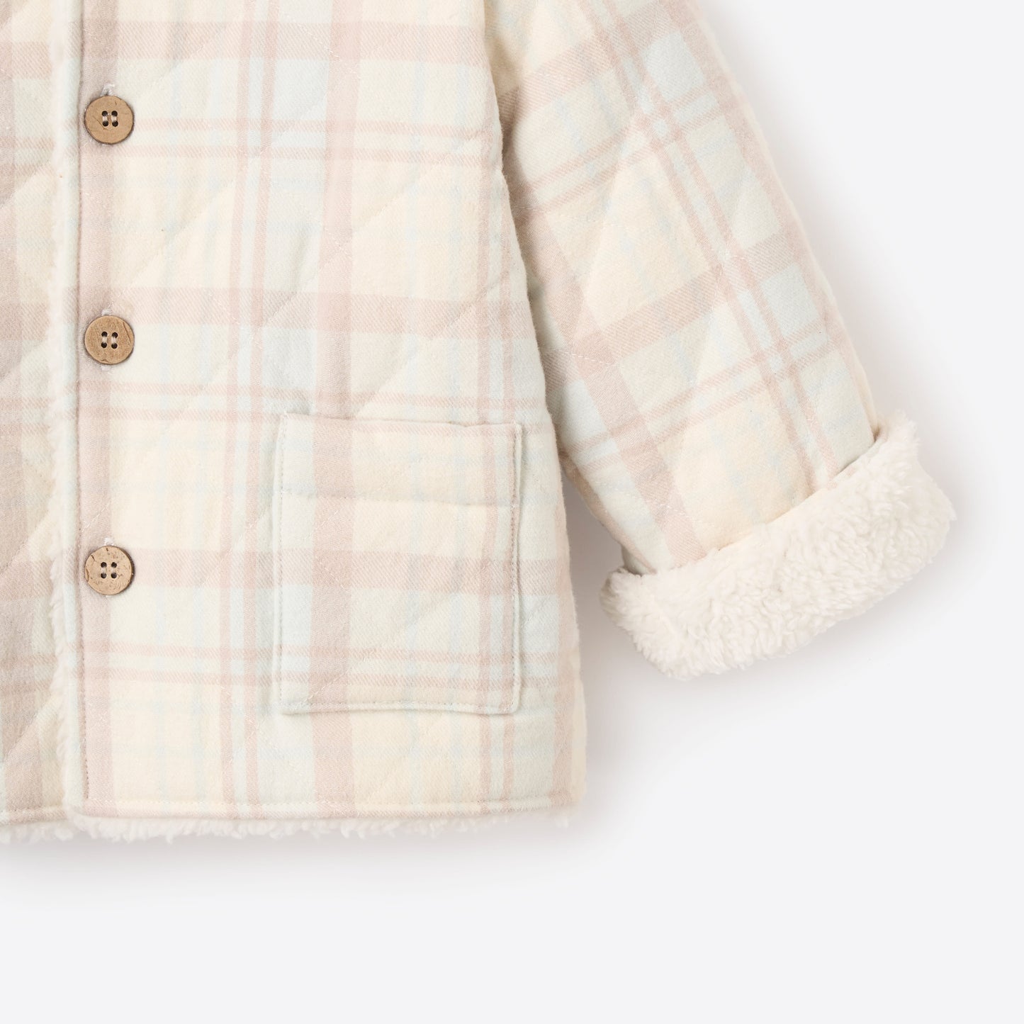 Reversible Plaid Sherpa Quilted Jacket