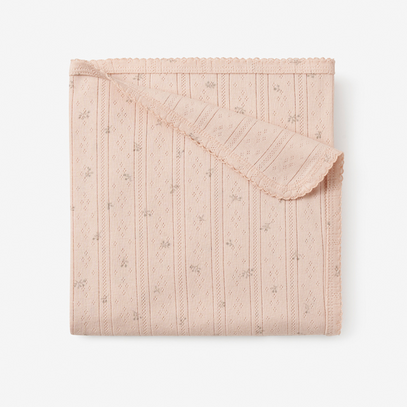 Blush Floral Organic Cotton Pointelle Baby Blanket