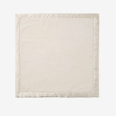 Cream Satin Trim Flannel Fleece Baby Security Blanket