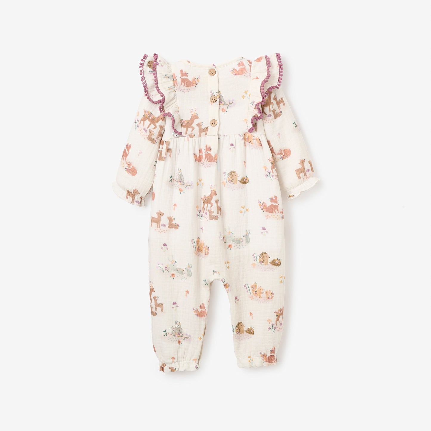 Forest Family Organic Muslin Ruffle Jumpsuit