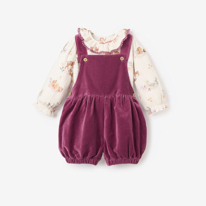 Forest Family Organic Muslin Top + Velvet Jumper