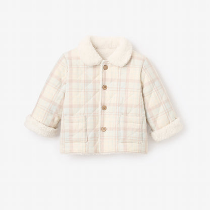 Reversible Plaid Sherpa Quilted Jacket