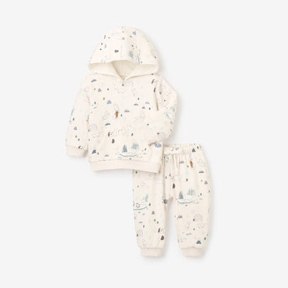 Arctic Printed Organic Fleece Hoodie + Jogger Set