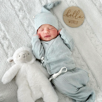 Pale Blue Pointelle Layette Gift Set