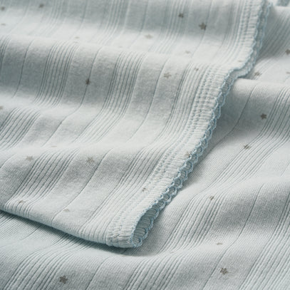 Blue Celestial Organic Ribbed Cotton Baby Blanket