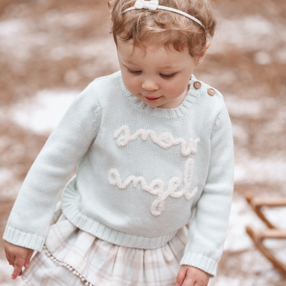 Snow Angel Sweater Skirt Set & Pom Hat