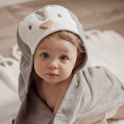 Penguin Hooded Baby Bath Wrap