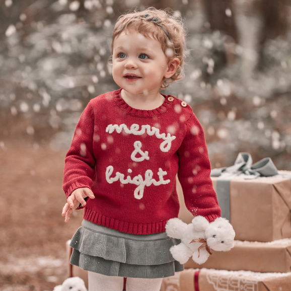 Merry & Bright Sweater, Skirt, & Hat Set