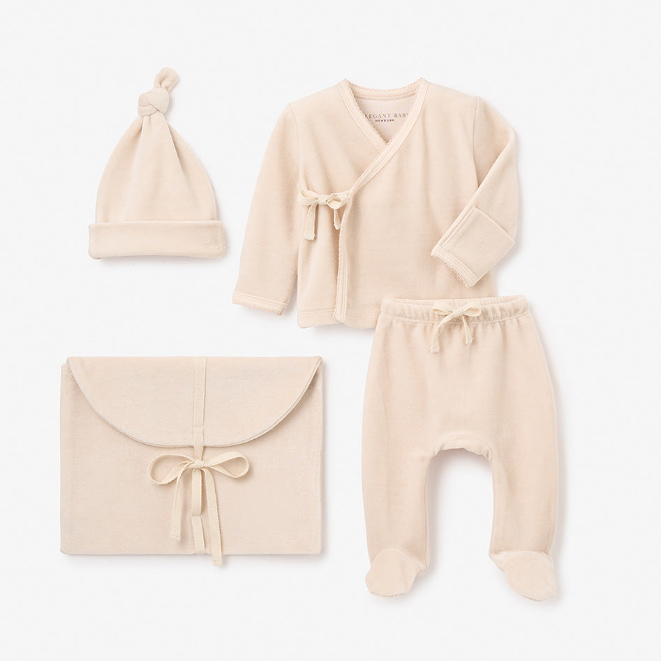 Taupe Velour Layette Set