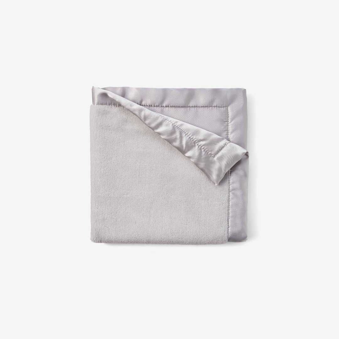 Gray Coral Fleece Baby Security Blanket