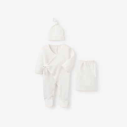 Organic Cotton Pointelle Layette 2 Pc Gift Set