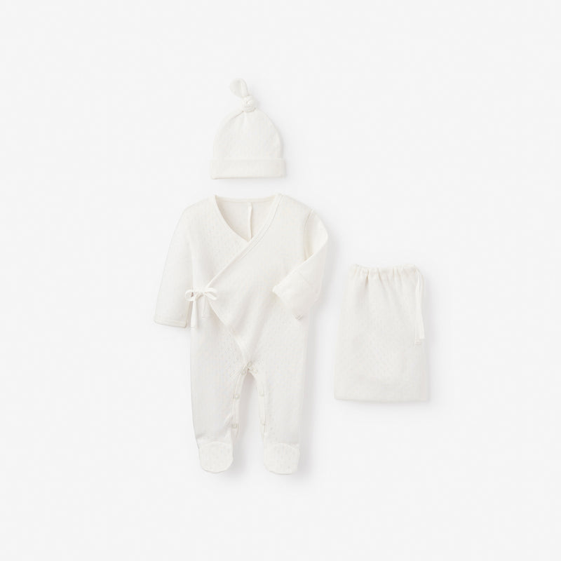 Organic Cotton Pointelle Layette 2 Pc Gift Set