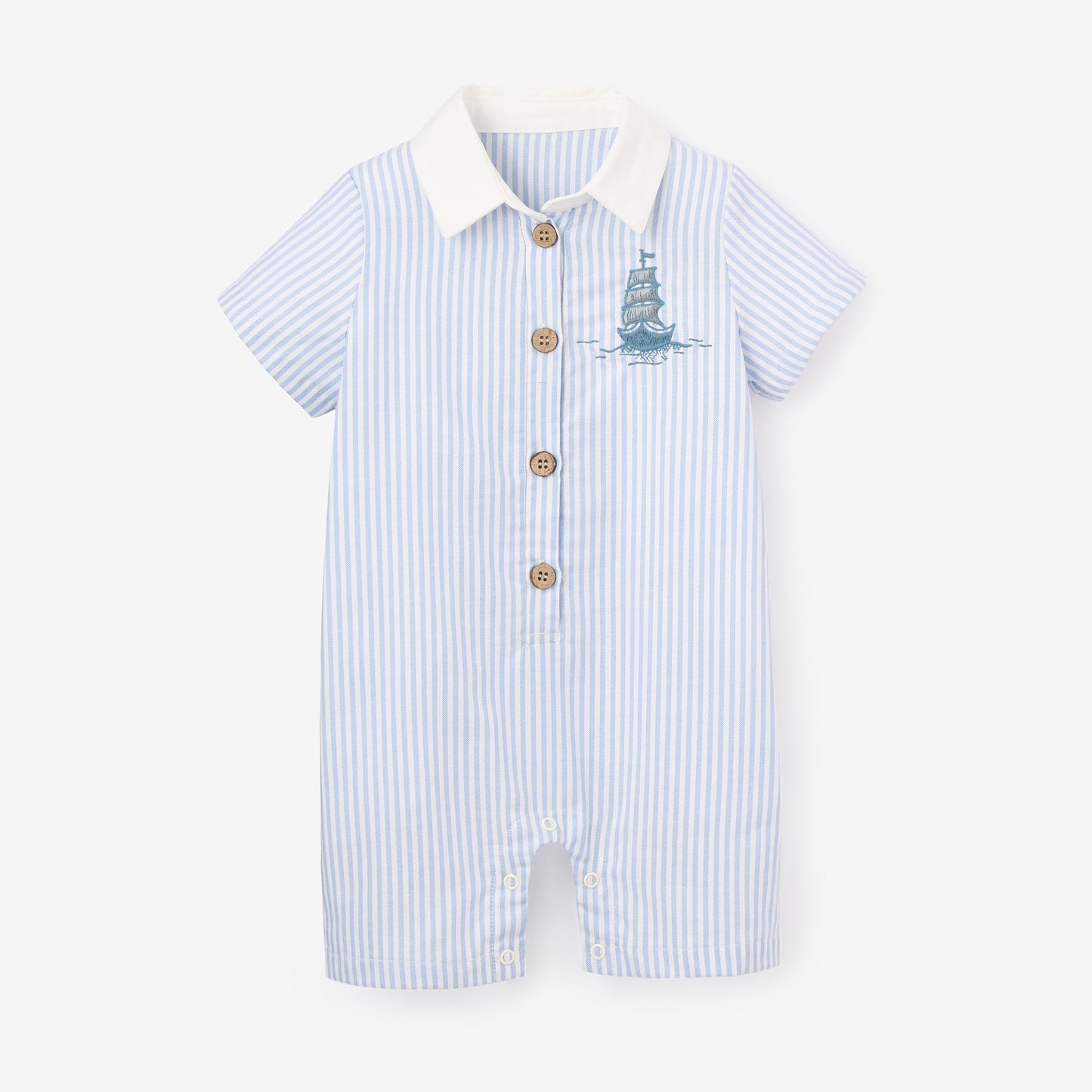 Boat Embroidered Oxford Stripe Shortall