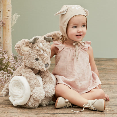 Blush Organic Muslin Flutter Sleeve & Bloomer Set