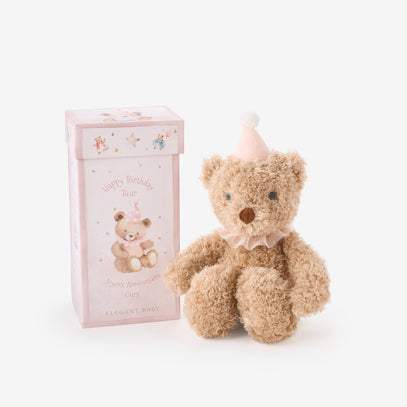 Pink Birthday Bear Plush Toy w/ Gift Box