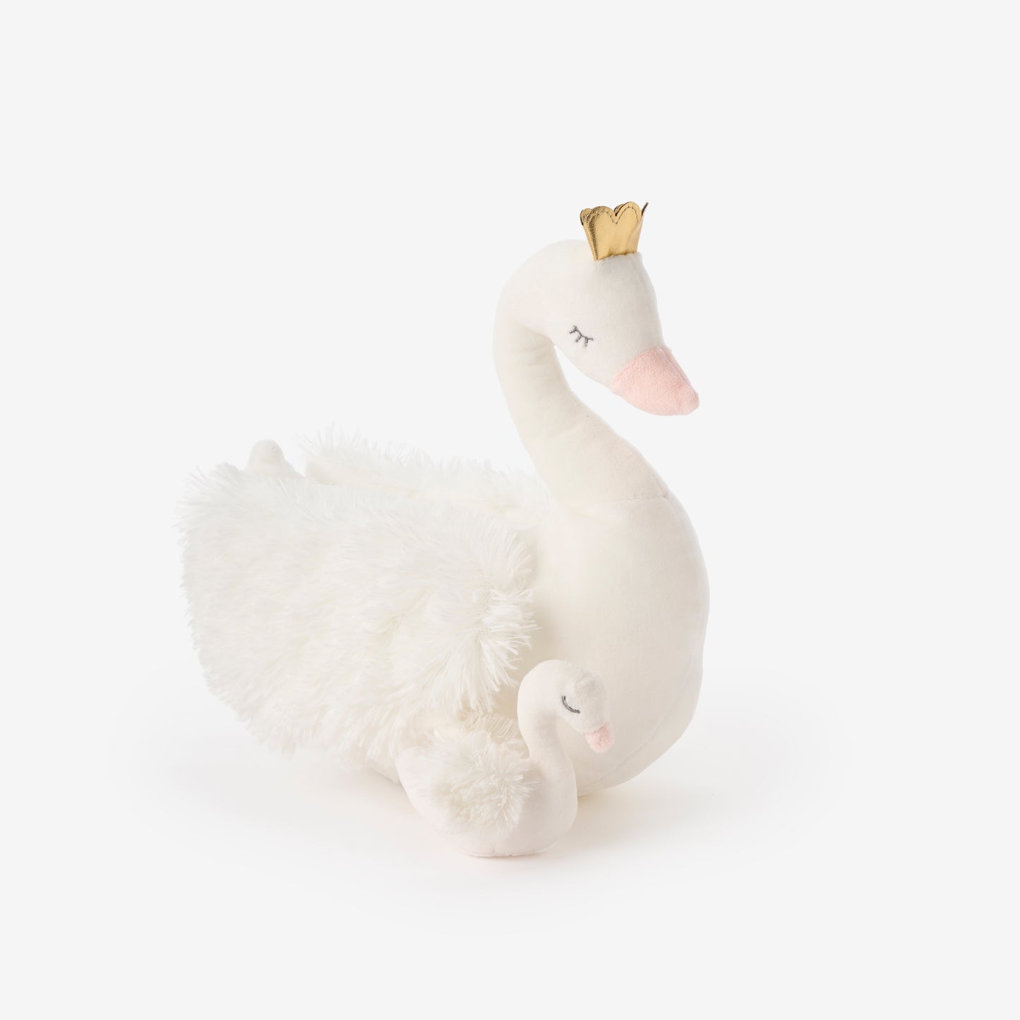 Mama + Baby Swan Plush Toy Set