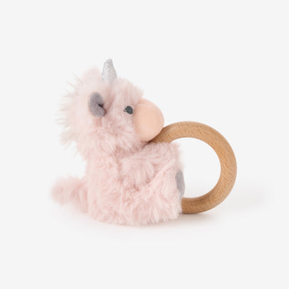 Plush Unicorn Wooden Ring Rattle