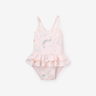 Pink Sea Magic Baby Ruffle Swimsuit