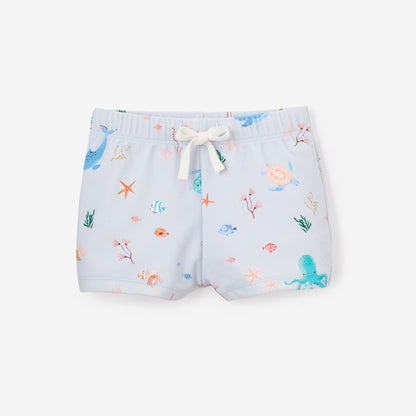 Pale Blue Ocean Adventure Baby Swim Shorts