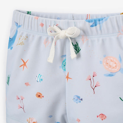 Pale Blue Ocean Adventure Baby Swim Shorts