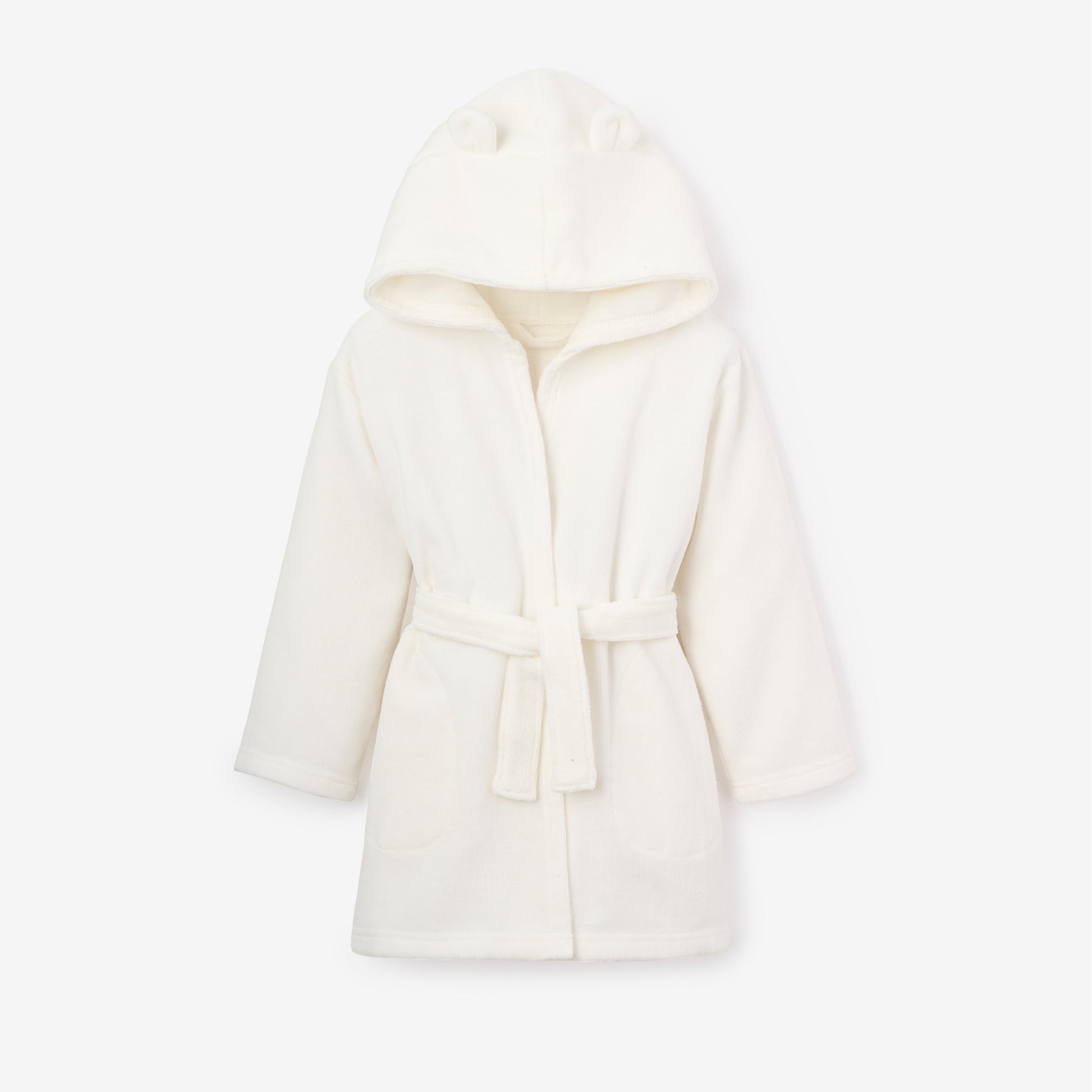 White 2-4T Terry Bath Robe – Elegant Baby - Main Image