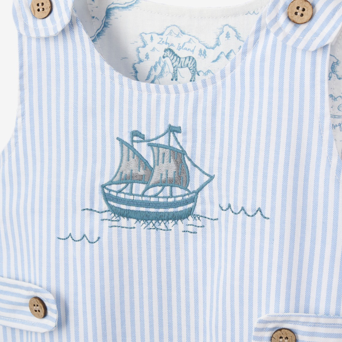 Boat Embroidered Oxford Stripe Jon Jon