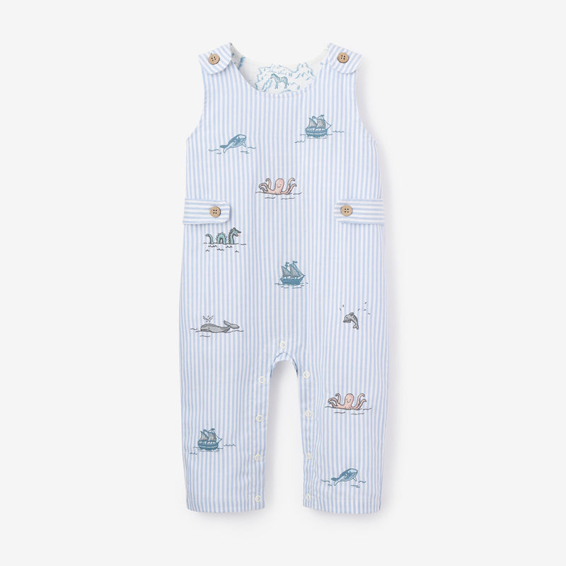 Embroidered Oxford Stripe Jumpsuit