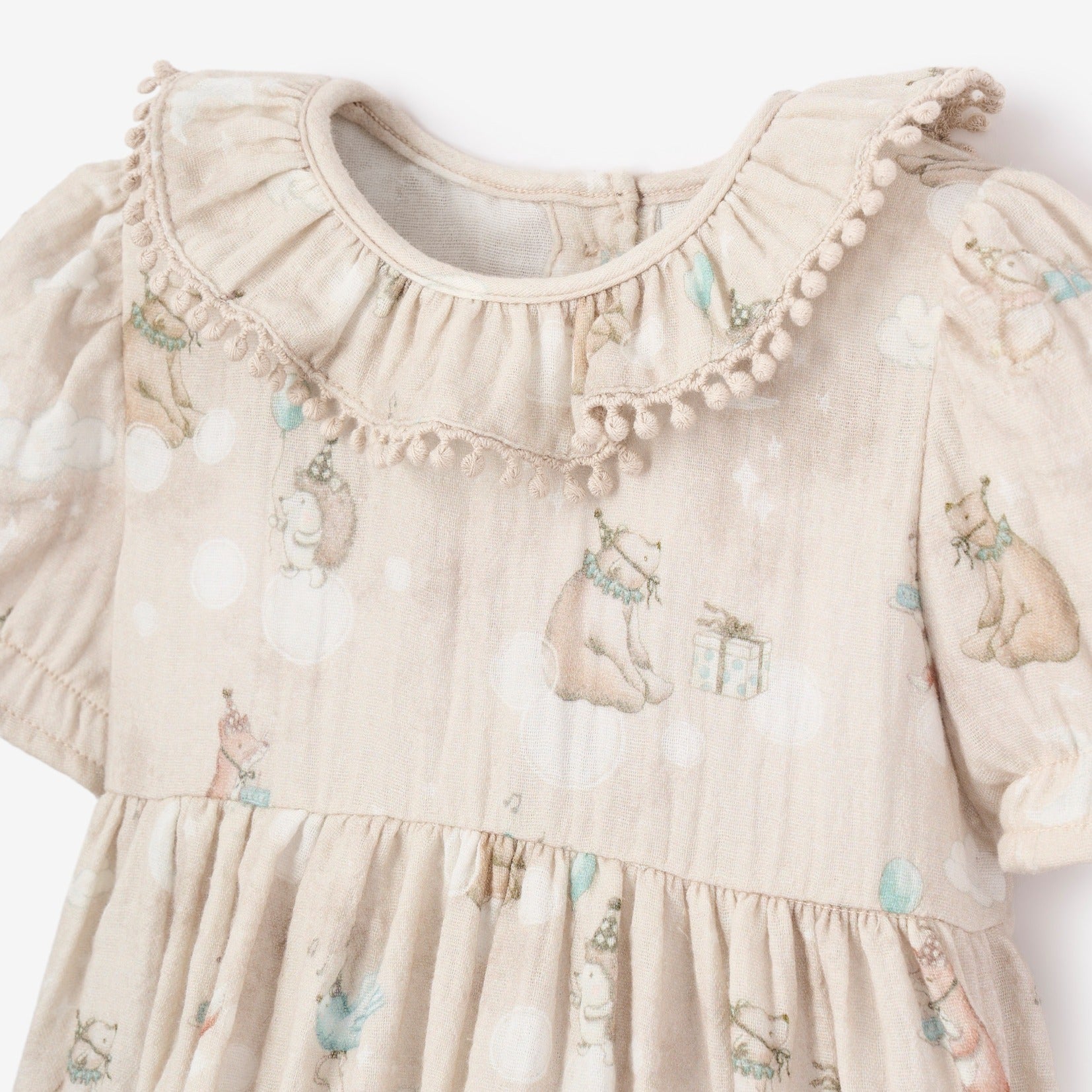 Birthday Print Organic Cotton Muslin Dress Birthday Print Organic Cotton Muslin Dress