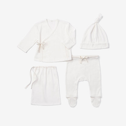 White Pointelle Layette Gift Set