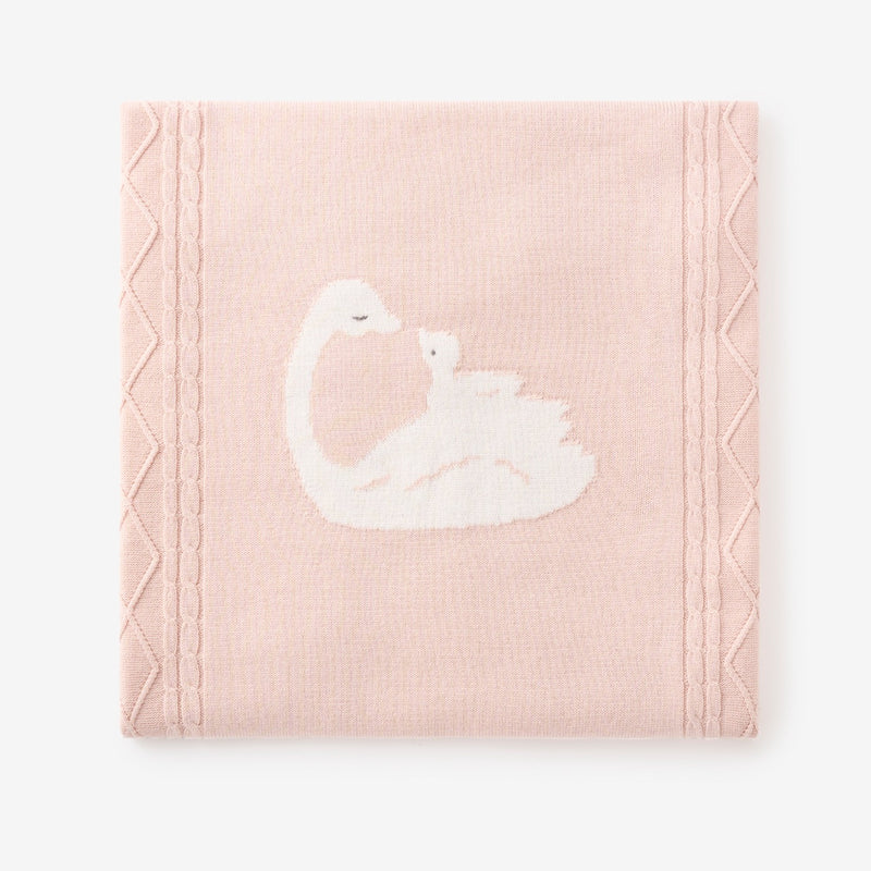 Swan Cotton Cable Knit Blanket