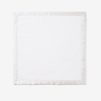 White Satin Trim Flannel Fleece Baby Security Blanket