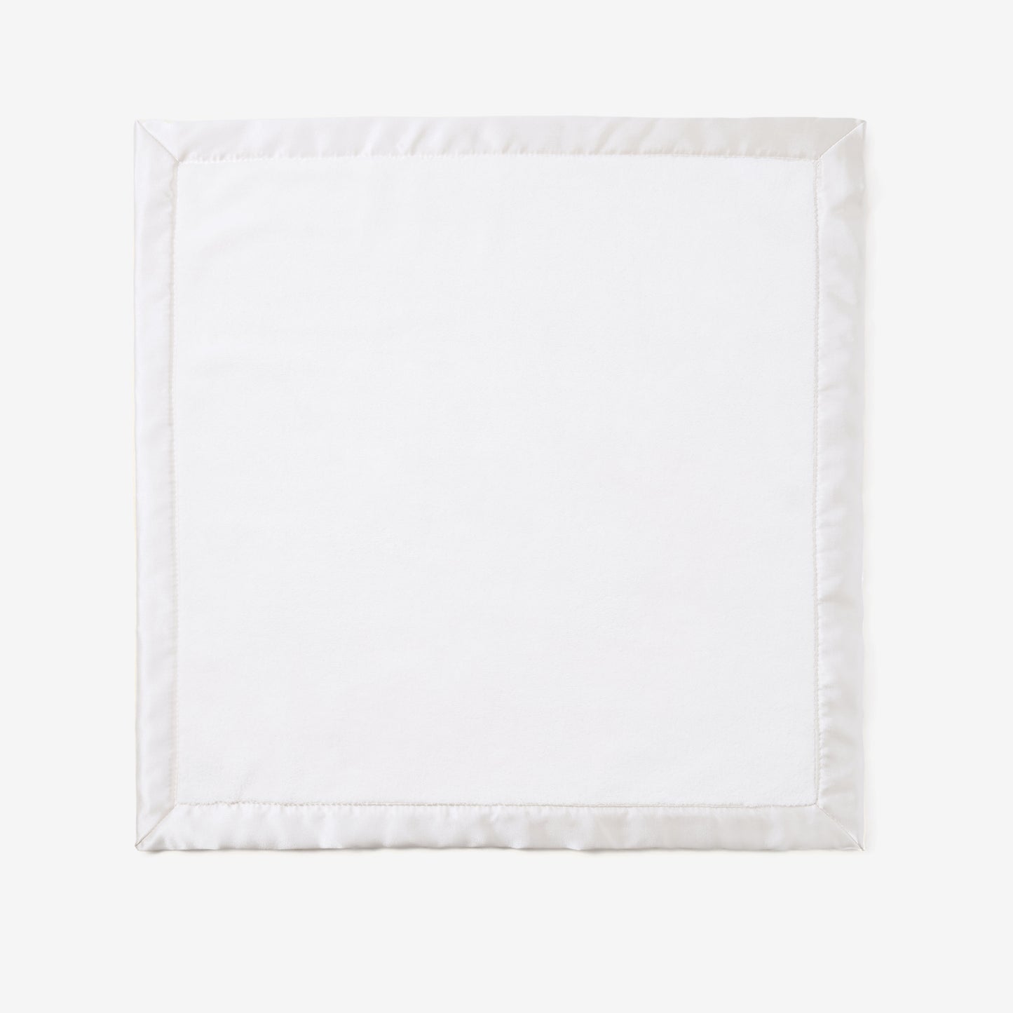 White Satin Trim Flannel Fleece Baby Security Blanket