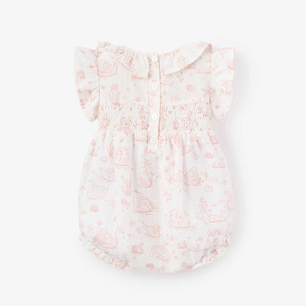 Baby boys white Swiss dot bubble set