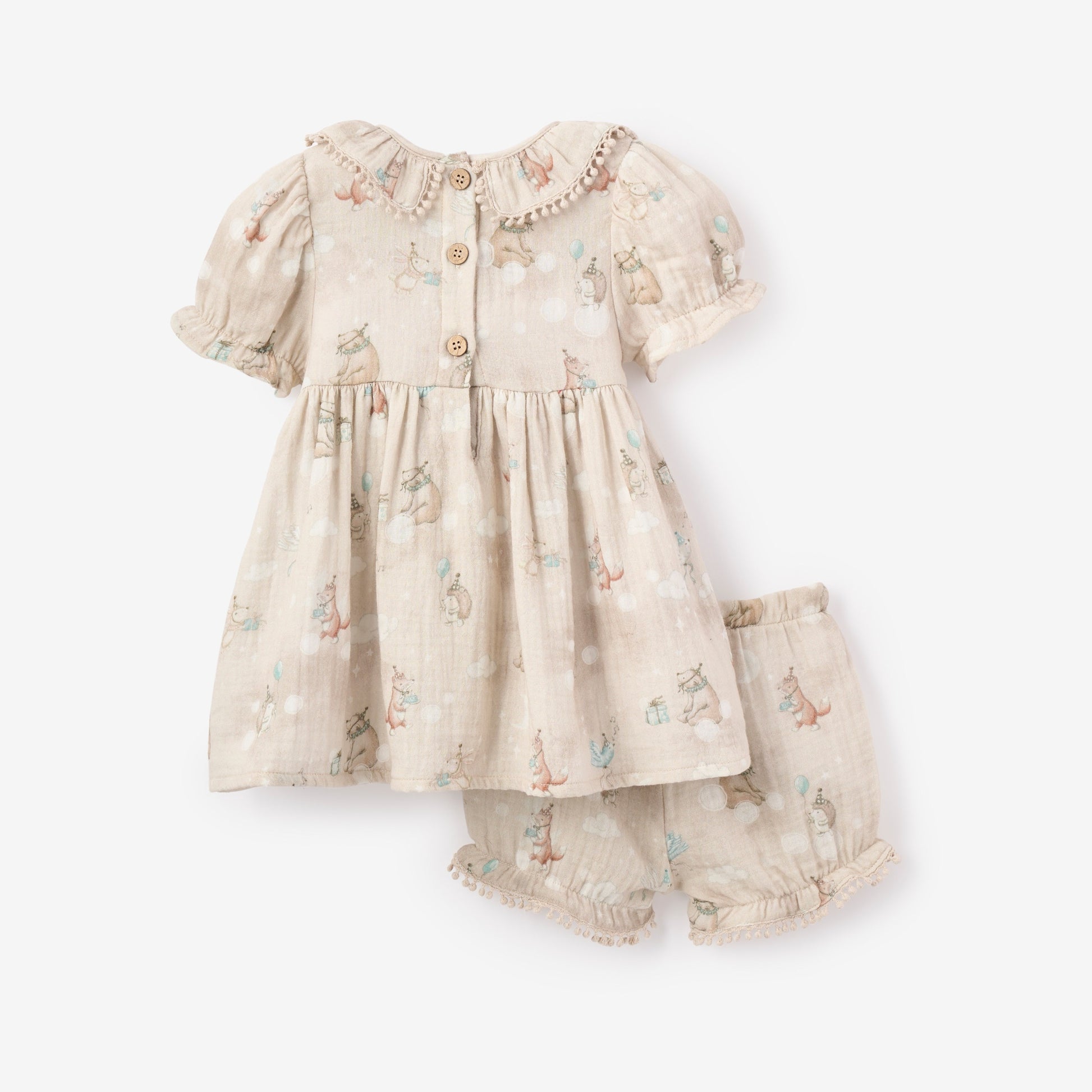 Birthday Print Organic Cotton Muslin Dress Birthday Print Organic Cotton Muslin Dress