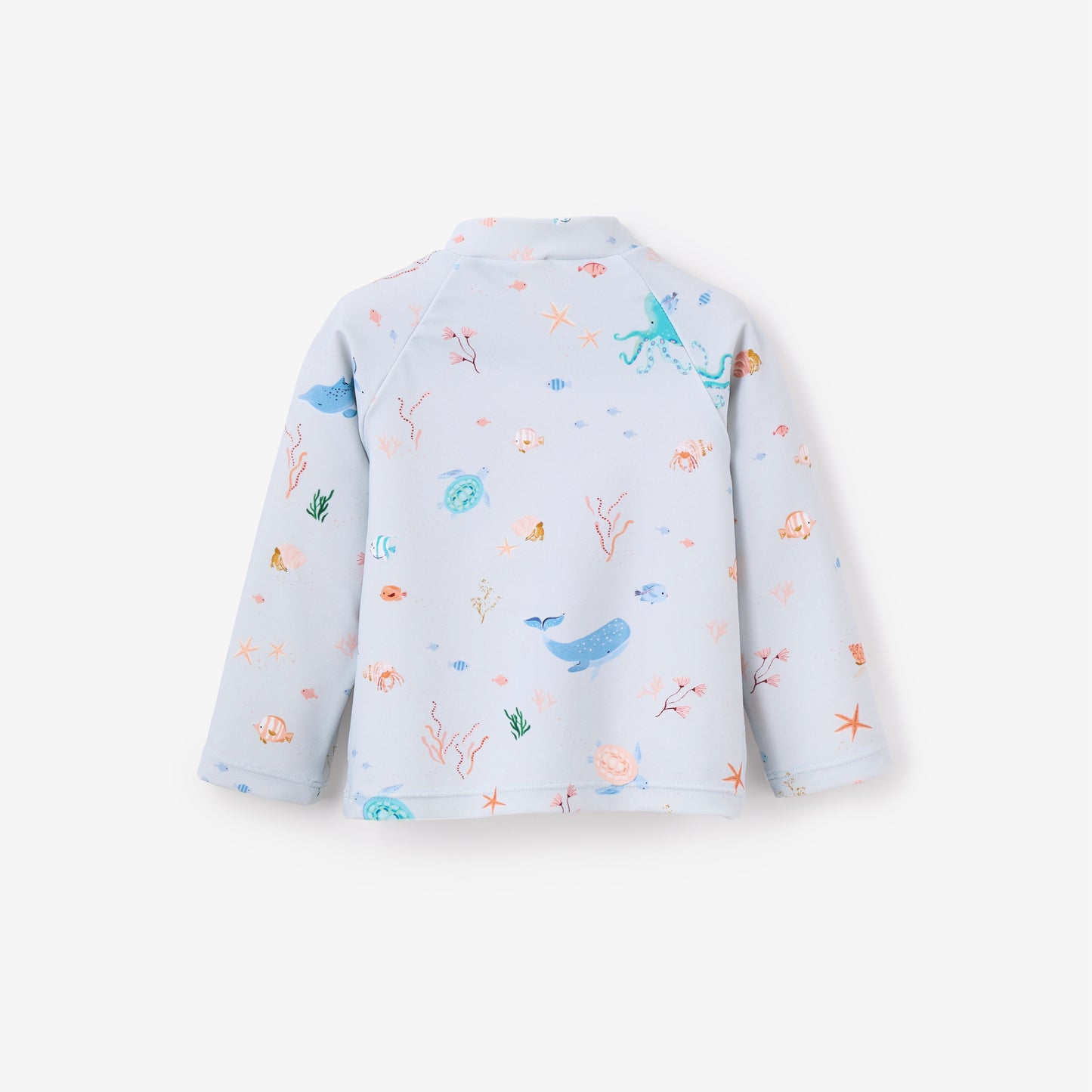 Pale Blue Ocean Adventure Baby Rash Guard