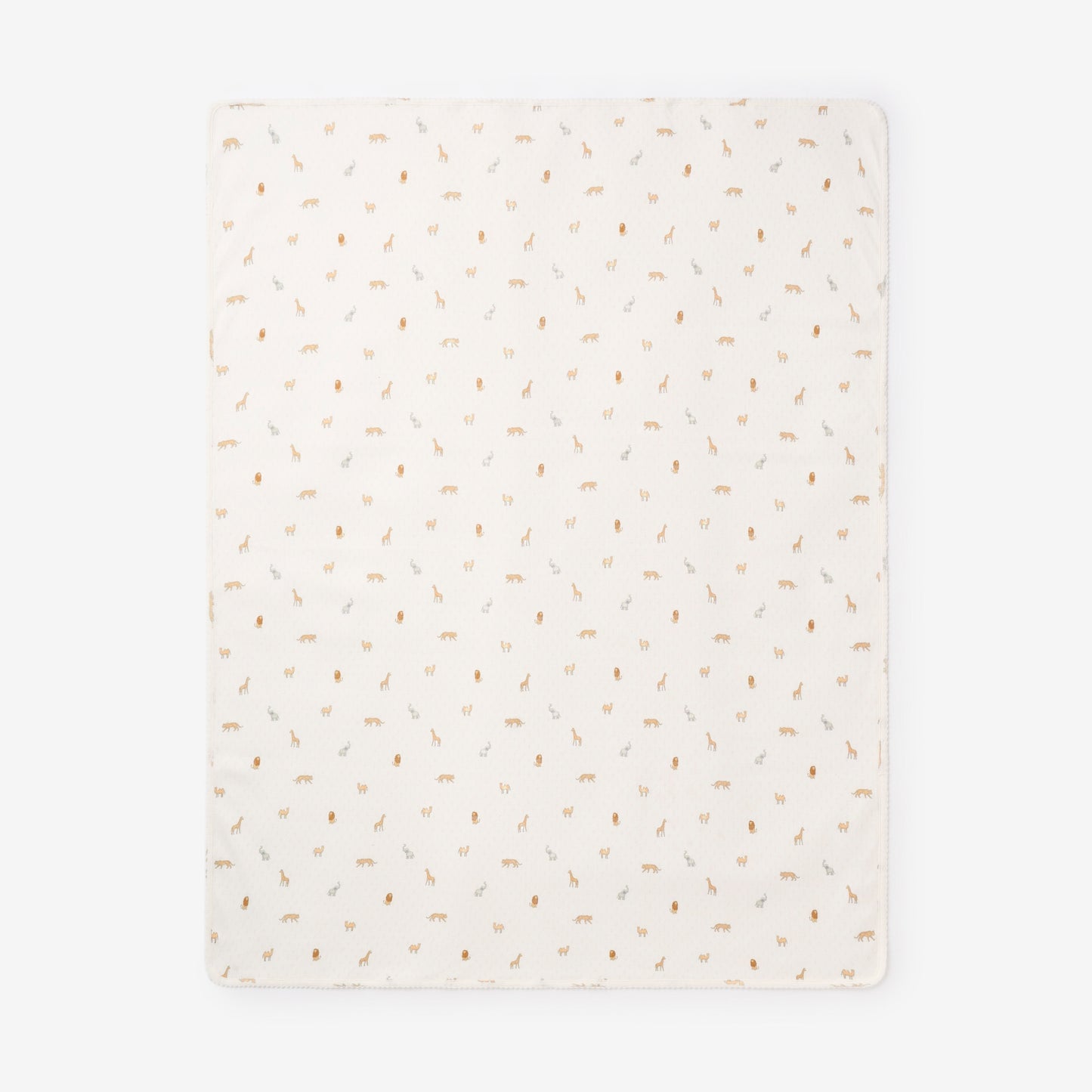 Neutral Safari Print Organic Cotton Pointelle Baby Blanket