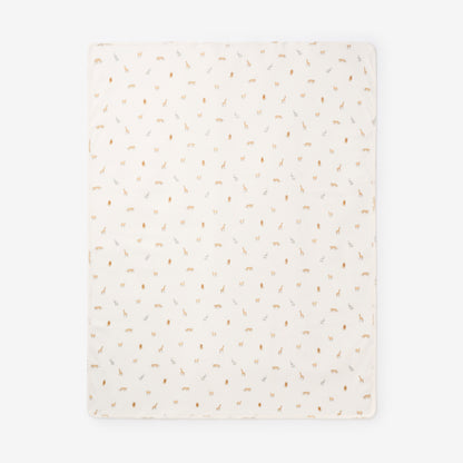 Neutral Safari Print Organic Cotton Pointelle Baby Blanket