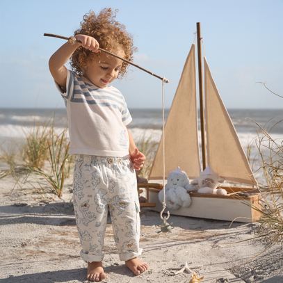 Stripe Nautical Knit Tee + Explorer Print Cargo Pants