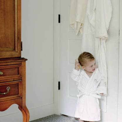 White 2-4T Terry Bath Robe