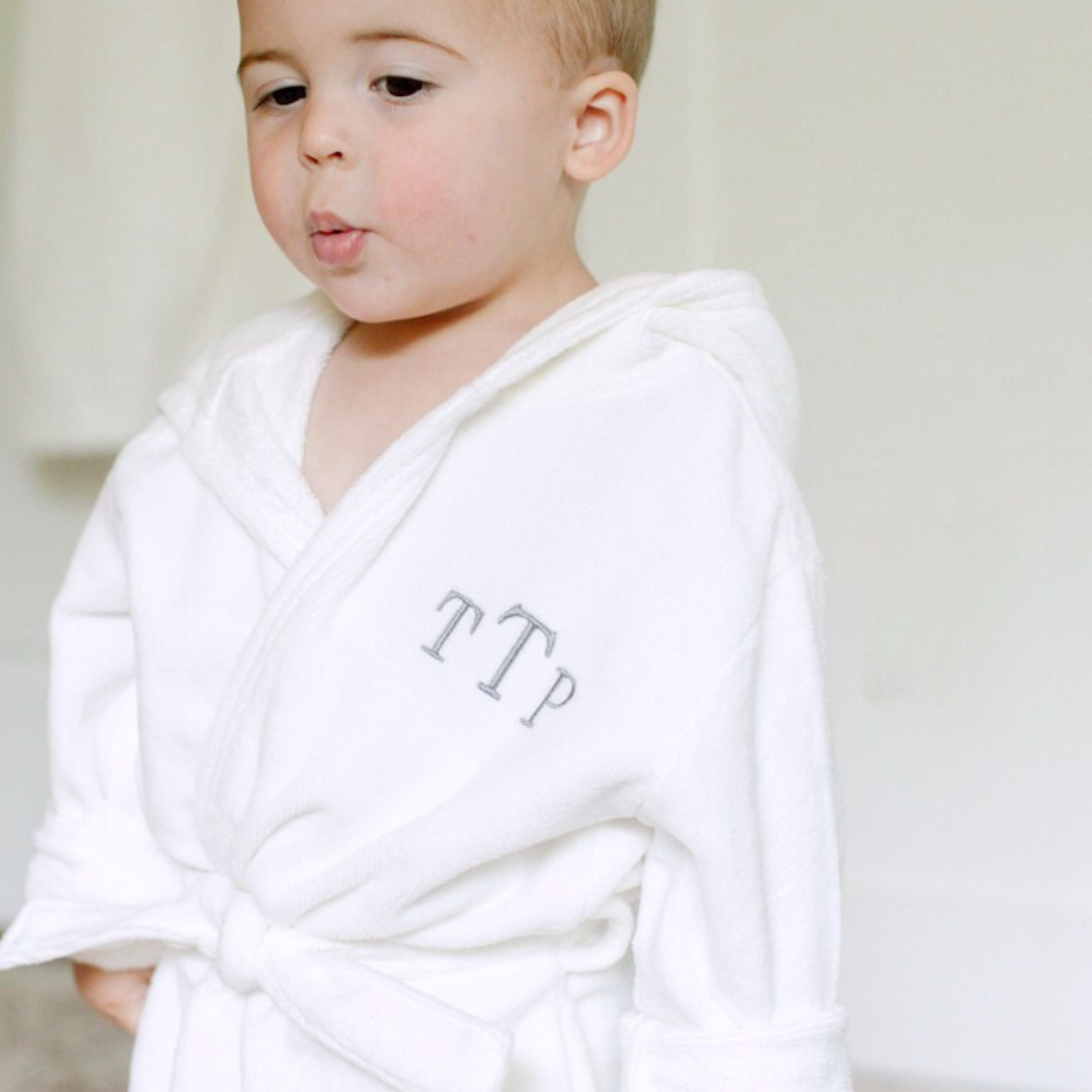 White 2-4T Terry Bath Robe