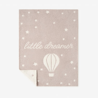 Taupe Hot Air Balloon Feather Knit Baby Blanket