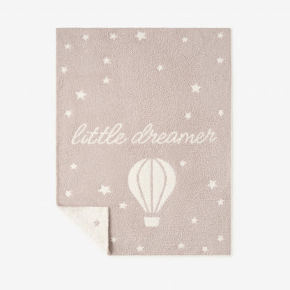 Taupe Hot Air Balloon Feather Knit Baby Blanket