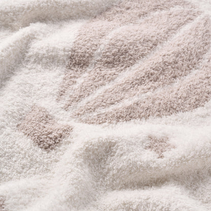Taupe Hot Air Balloon Feather Knit Baby Blanket