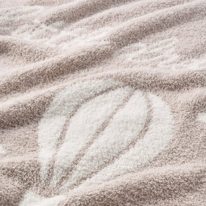 Taupe Hot Air Balloon Feather Knit Baby Blanket