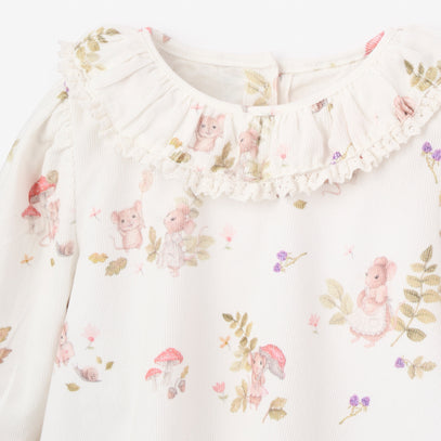 Magical Mouse Print Mini Cord Collared Tunic + Bloomer Set